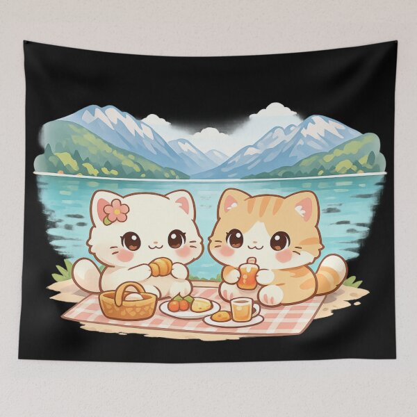 Item preview, Lake Annecy - kawaii cats designed and sold by DamioPolArt.