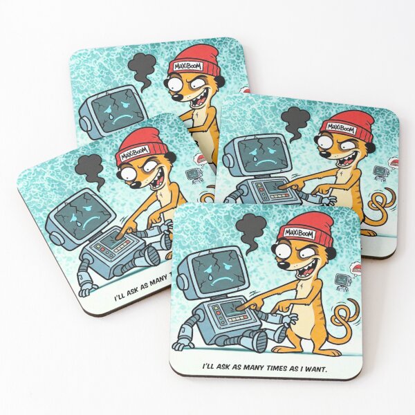 Item preview, I’ll Ask As Many Times As I Want - Crazy Meerkat vs. AI designed and sold by mAXiBoOM.