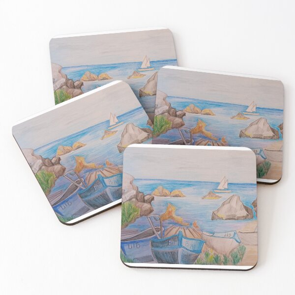 Item preview, Tyulenovo Black Sea Coast – Boats & Cliffs, Dobrich Region Bulgaria Coastal Landscape designed and sold by Cvetok.