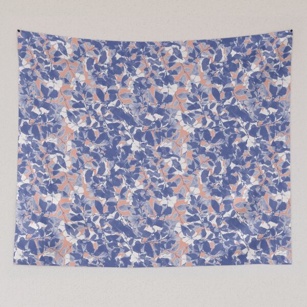 Item preview, Monochrome Blue Wildflower Silhouette Floral Pattern designed and sold by Seamlessly Buffalo.