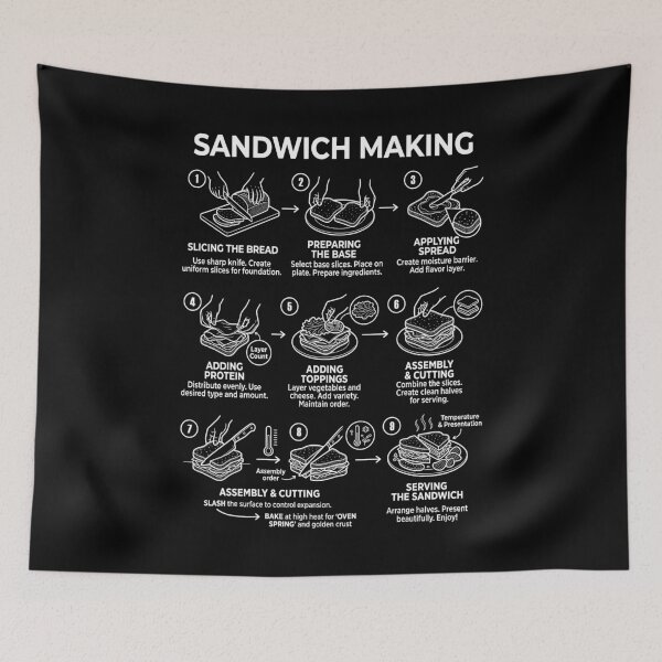 Item preview, Funny Sandwich Lover Deli Food Foodie Cooking Diagram designed and sold by GrandeDuc.