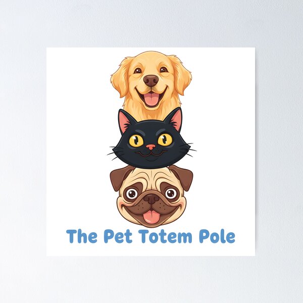Item preview, The Pet Totem Pole – Cute Dog and Cat Stacking Design designed and sold by Fuechse.