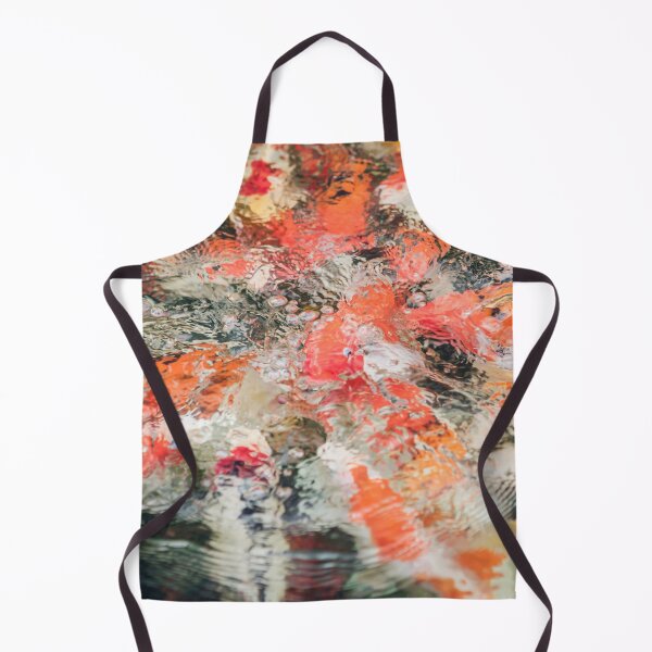 Item preview, Colorful Koi Fish Swimming and Splashing in Garden Pond designed and sold by LRPhotoart.