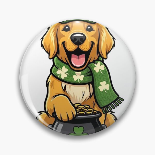 Item preview, Lucky Golden Retriever St Patricks Day Irish Dog Sticker designed and sold by Bsbdigital.