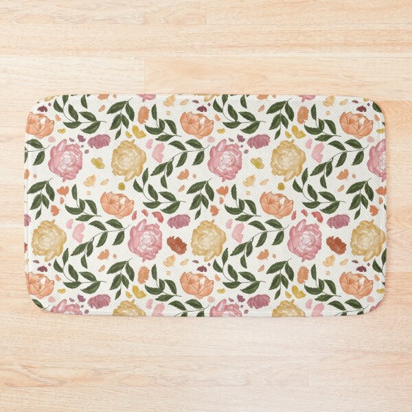 Item preview, Vintage Painterly Peony Rose Pinstripe Pattern designed and sold by Seamlessly Buffalo.