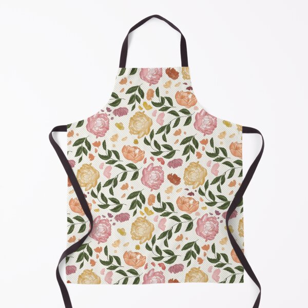 Item preview, Vintage Painterly Peony Rose Pinstripe Pattern designed and sold by Seamlessly Buffalo.