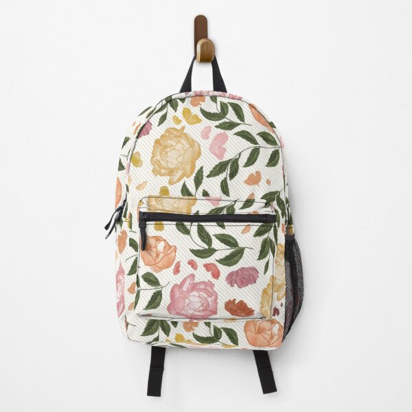 Item preview, Vintage Painterly Peony Rose Pinstripe Pattern designed and sold by Seamlessly Buffalo.