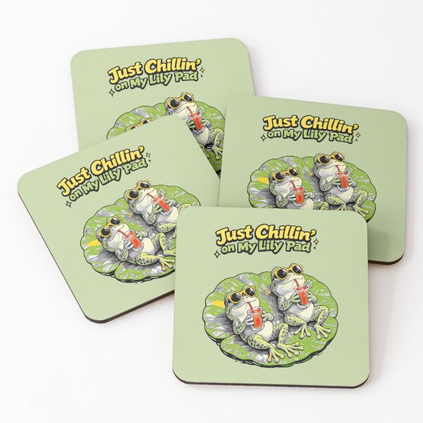 Item preview, Funny green frogs. Frog Life .Just Chilling on my Lily Pad. designed and sold by Natart1004.