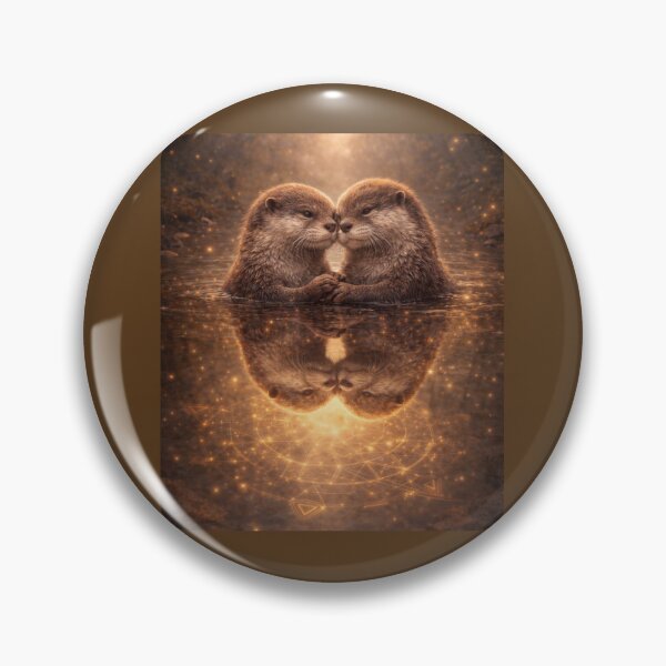 Item preview, Otter Kindred Spirits – Floating River Otters Reflection Wildlife Art designed and sold by GeoWild Designs.