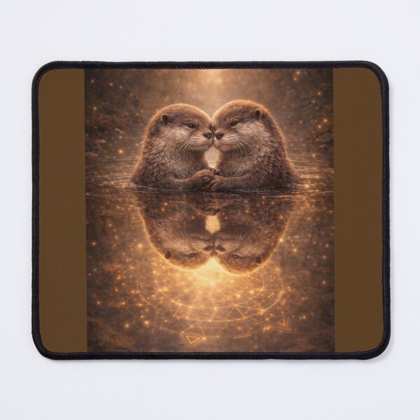 Item preview, Otter Kindred Spirits – Floating River Otters Reflection Wildlife Art designed and sold by GeoWild Designs.