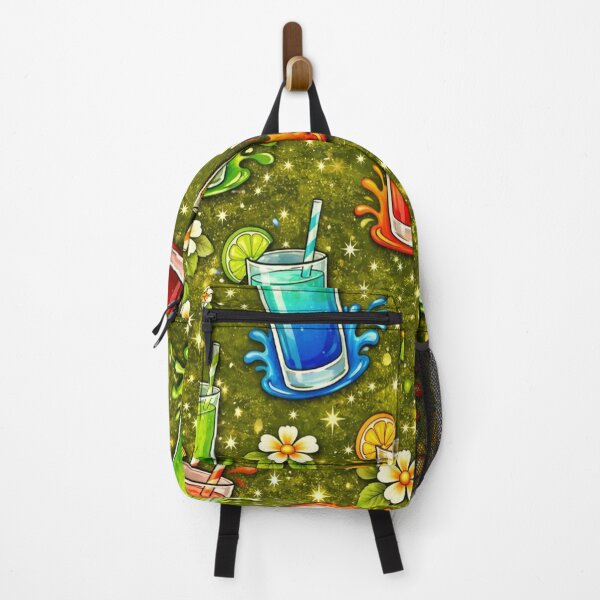 Item preview, Olive Green Tropical Drinks Seamless Print designed and sold by VividOddityCo.