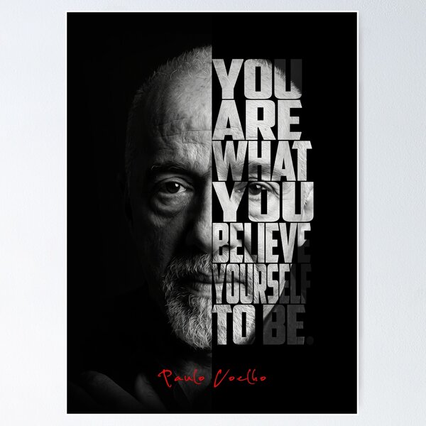 Item preview, Paulo Coelho Split Face Quote Poster designed and sold by Enea Kelo.