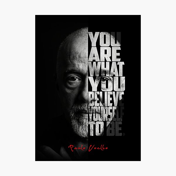 Item preview, Paulo Coelho Split Face Quote Poster designed and sold by Enea Kelo.