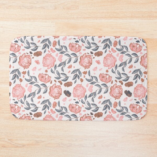 Item preview, Vintage Painterly Peony Rose Pinstripe Pattern designed and sold by Seamlessly Buffalo.