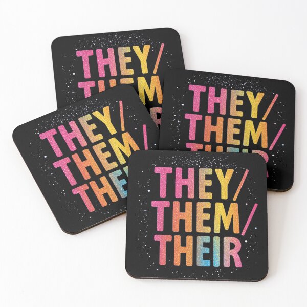 Item preview, They Them Their Pronouns Glitter Galaxy Pride Art designed and sold by rainbowgremlin.