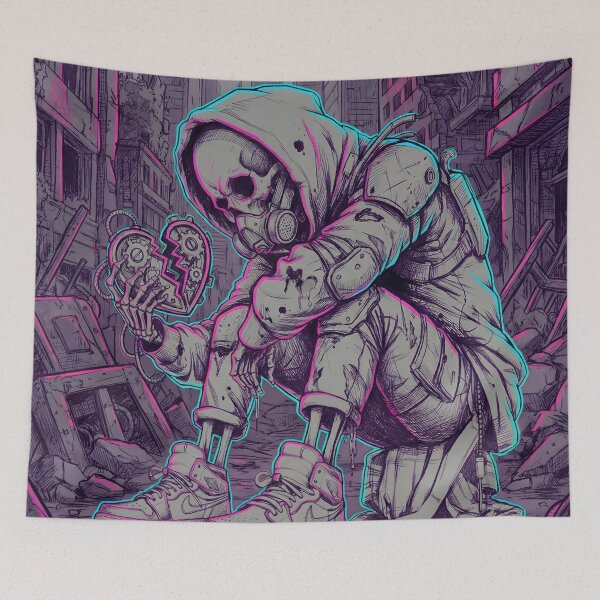 Item preview, Cyberpunk Skeleton Hypebeast Neon Broken Heart 2026 designed and sold by MarCinu Art.