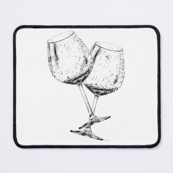Item preview, It Takes Two Black And White Wine Glass Art designed and sold by Sharon Cummings Art.