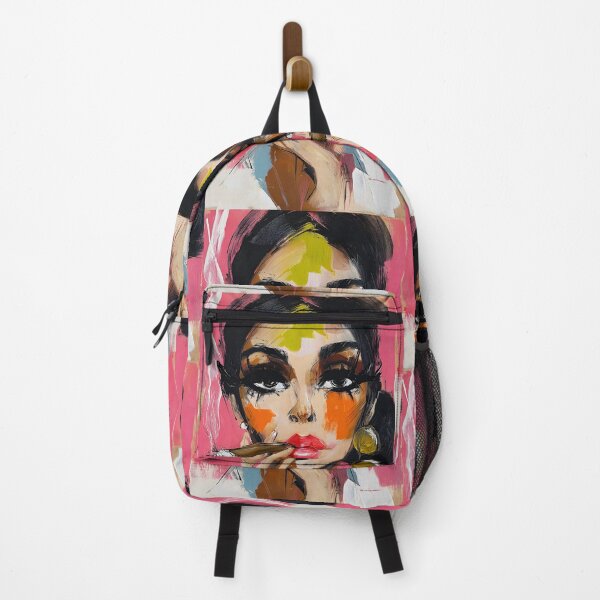 Item preview, Channel Bold Confidence with a Stylish Woman with Red Lipstick in Vibrant Color and Cigar Flair designed and sold by OlfactoART Studio.