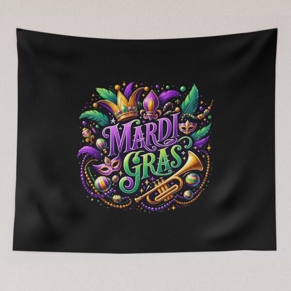 Item preview, Mardi Gras Carnival Vibes – Purple Green Gold Festive Design for Shirts & Stickers designed and sold by artedigital99.