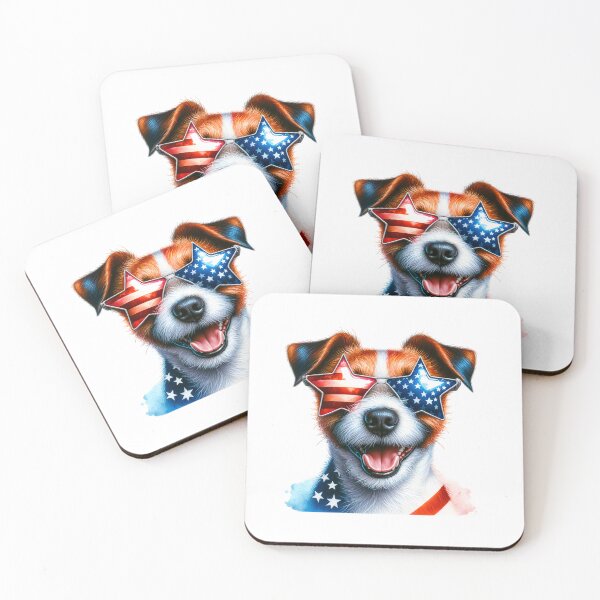 Item preview, Patriotic Jack Russell Terrier with American Star Sunglasses – Funny 4th of July Dog designed and sold by Polarisofficial.