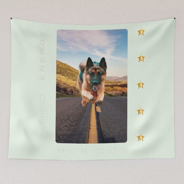 Item preview, German Shepherd T-Shirt – Shepherd Energy Design – Horizon Streetwear Dog Art designed and sold by InkWaveX.