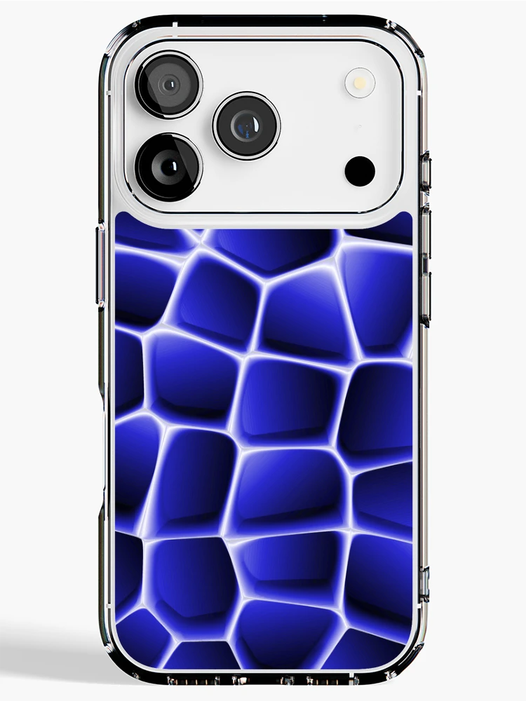 Thumbnail 1 of 5, iPhone Case, Electric Blue Abstract Cell Pattern designed and sold by ScreenPin.