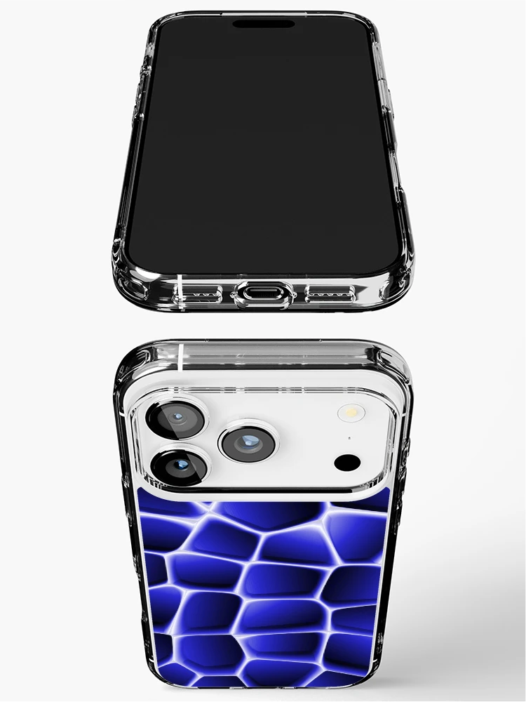 Thumbnail 3 of 5, iPhone Case, Electric Blue Abstract Cell Pattern designed and sold by ScreenPin.