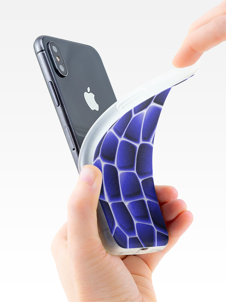 Thumbnail 4 of 5, iPhone Case, Electric Blue Abstract Cell Pattern designed and sold by ScreenPin.