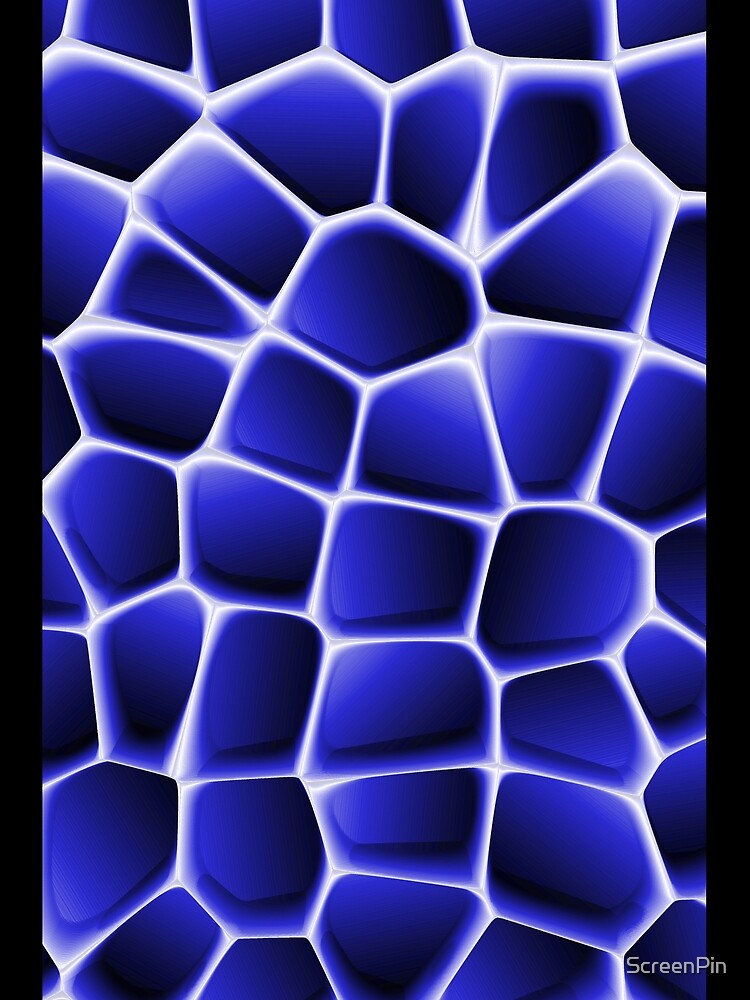 Thumbnail 3 of 3, Scarf, Electric Blue Abstract Cell Pattern designed and sold by ScreenPin.
