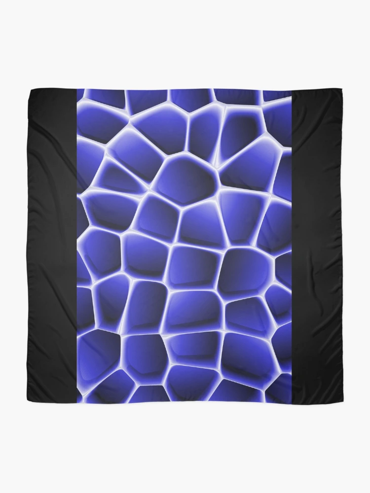 Thumbnail 2 of 3, Scarf, Electric Blue Abstract Cell Pattern designed and sold by ScreenPin.