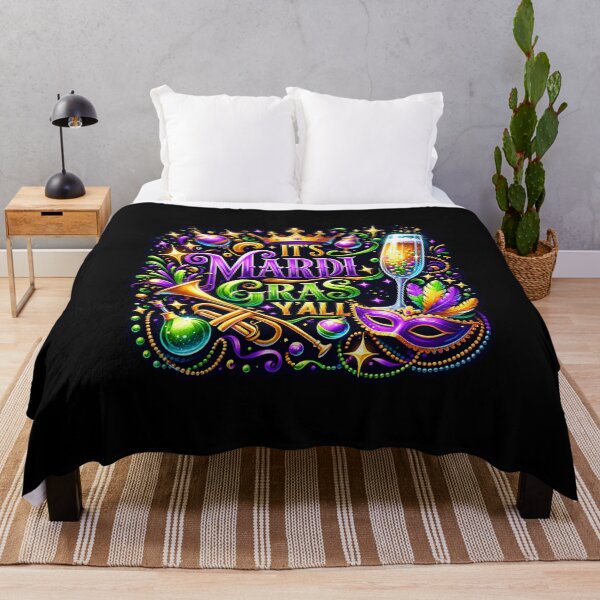 Item preview, Mardi Gras Mask & Beads – Colorful Fat Tuesday Celebration Artwork designed and sold by artedigital99.
