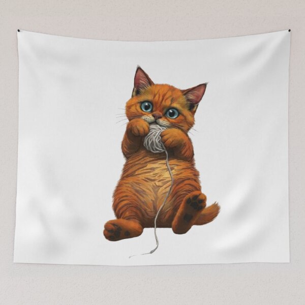 Item preview, Cute Ginger Kitten Playing with a Ball of Yarn designed and sold by CHRIST5000.