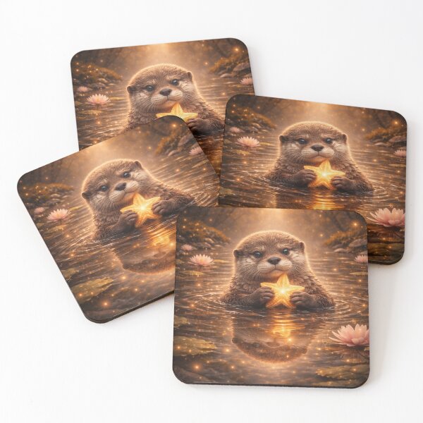 Item preview, Otter Star Keeper – Cute River Otter Holding Starfish Wildlife Art designed and sold by GeoWild Designs.