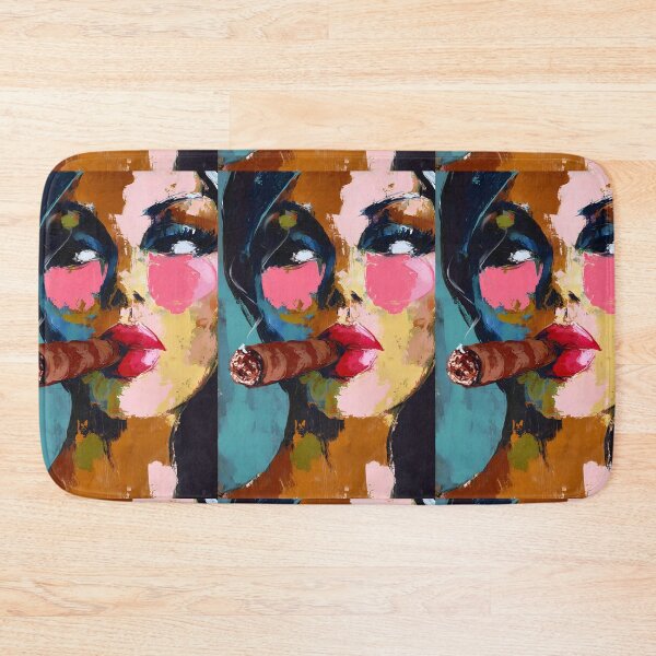 Item preview, Unleash Fearless Expression with a Vibrant Woman and Bold Cigar Portrait designed and sold by OlfactoART Studio.