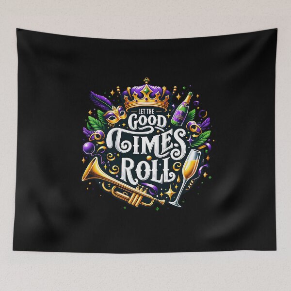 Item preview, New Orleans Mardi Gras Spirit – Festive Purple Green Gold Graphic designed and sold by artedigital99.
