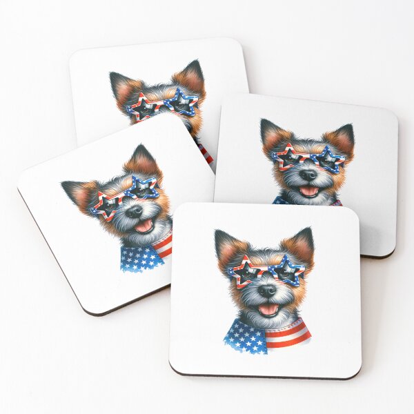 Item preview, Patriotic Cairn Terrier with American Star Sunglasses – Cute 4th of July Dog designed and sold by Polarisofficial.