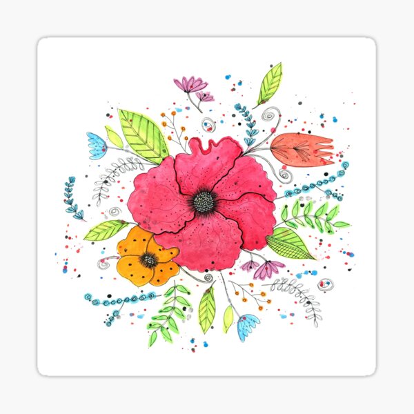 Watercolor Florals Sticker