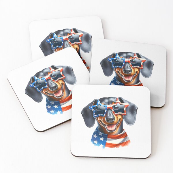 Item preview, Patriotic Dachshund with American Star Sunglasses – Funny 4th of July Wiener Dog designed and sold by Polarisofficial.