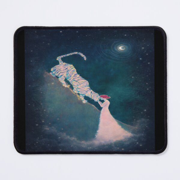 Item preview, Moonlit Tiger Handhold Dreamscape designed and sold by POD DYNASTY | Original Print On Demand T-Shirt Graphics.
