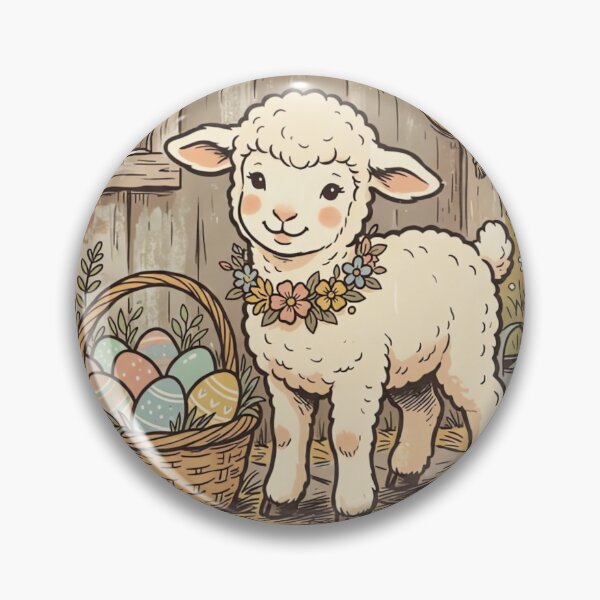 Item preview, Vintage Easter Lamb in Rustic Barn  designed and sold by urbinet.