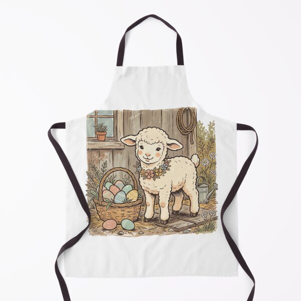 Item preview, Vintage Easter Lamb in Rustic Barn designed and sold by urbinet.