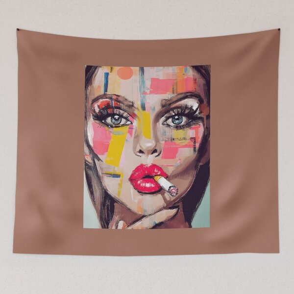Item preview, Ignite Modern Energy with Expressive Eyes, Red Lips and Geometric Color Fusion designed and sold by OlfactoART Studio.