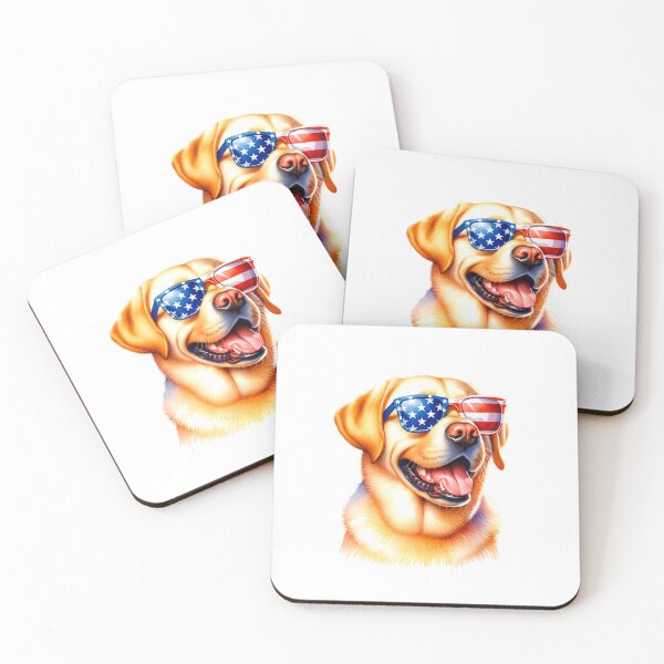 Item preview, Patriotic Labrador Retriever with American Flag Sunglasses – Funny 4th of July Dog designed and sold by Polarisofficial.