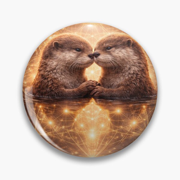 Item preview, Otter Soulmates – Sacred Geometry River Otter Couple Art designed and sold by GeoWild Designs.