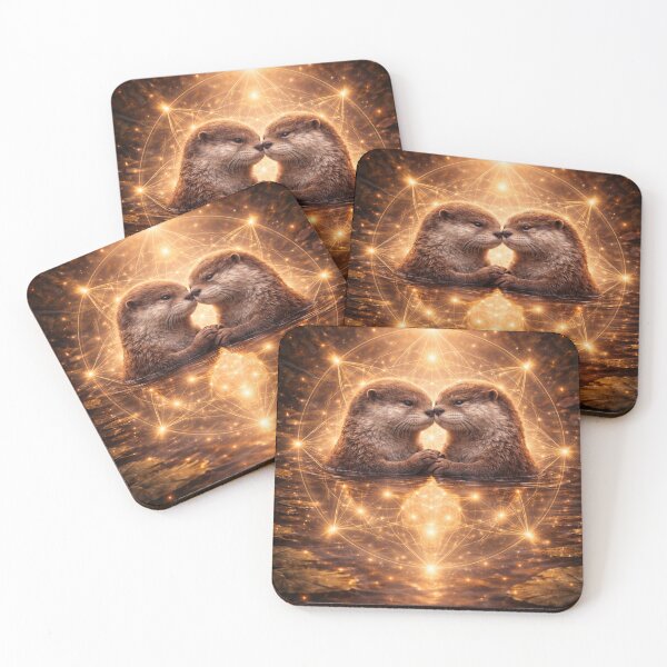 Item preview, Otter Soulmates – Sacred Geometry River Otter Couple Art designed and sold by GeoWild Designs.
