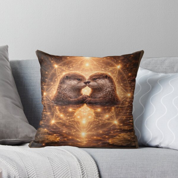 Item preview, Otter Soulmates – Sacred Geometry River Otter Couple Art designed and sold by GeoWild Designs.