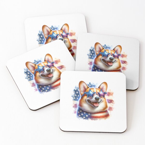 Item preview, Patriotic Corgi with American Star Sunglasses – Cute 4th of July Dog designed and sold by Polarisofficial.