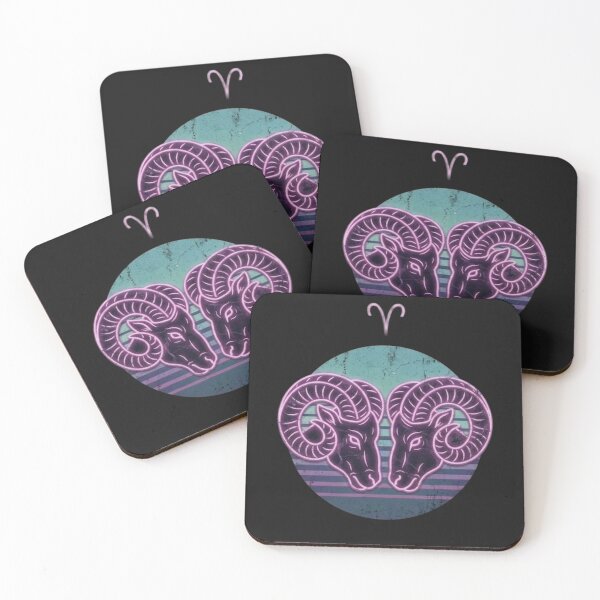 Item preview, Aries Neon Ram Zodiac Sign — Retro Aesthetic Astrology designed and sold by DPSz.