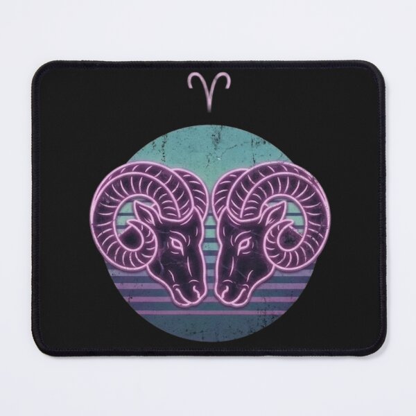 Item preview, Aries Neon Ram Zodiac Sign — Retro Aesthetic Astrology designed and sold by DPSz.