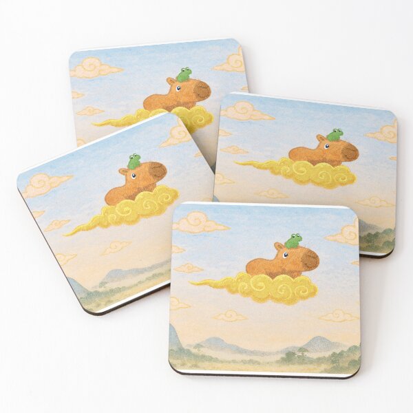 Item preview, Capybara Riding a Flying Cloud designed and sold by somewell.